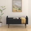 GlasFlength Ottomans and Benches Storage Ottoman Bench Upholstered Tufted Bench Bed Bench Ottomans for Living Room, Black, 44.5"*17"*21" - 3 of 4