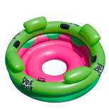 Swim Central 75" Bright Green and Pink Inflatable Shock Rocker Swimming Pool Float Toy