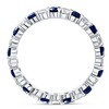 Pompeii3 1 cttw Blue Sapphire Diamond Wedding Eternity Ring 10k White Gold - Size 6 - 3 of 4