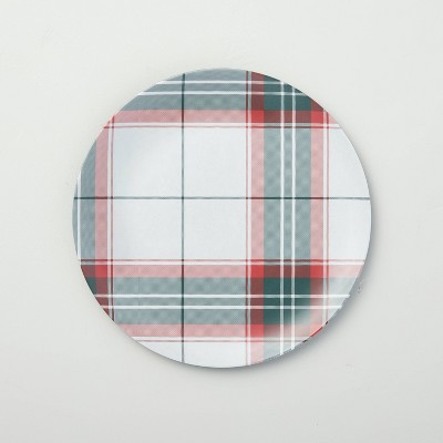 Holiday Plaid Melamine Salad Plate Red/Green - Hearth & Hand™ with Magnolia