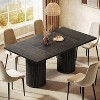 Tribesigns 63-Inch Rectangle Dining Table for 6 People, Modern Kitchen Dinner Table with Cylindrical Base for Living Room, Dining Room - 2 of 4