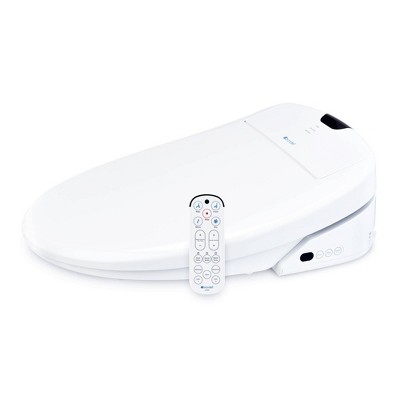 Elongated White Smart Bidet Toilet Seat with Remote