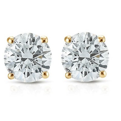 Pompeii3 1/2ct Diamond Studs 14K Yellow Gold