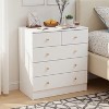 Hommoo Small White 5-Drawer Nightstand, 26" Wide – Nursery & Bedroom Chest, Rose-Gold Handles, Anti-Tip - 2 of 4