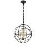 Elegant Lighting Wallace 4 light Matte Black and Brass Pendant - 3 of 4