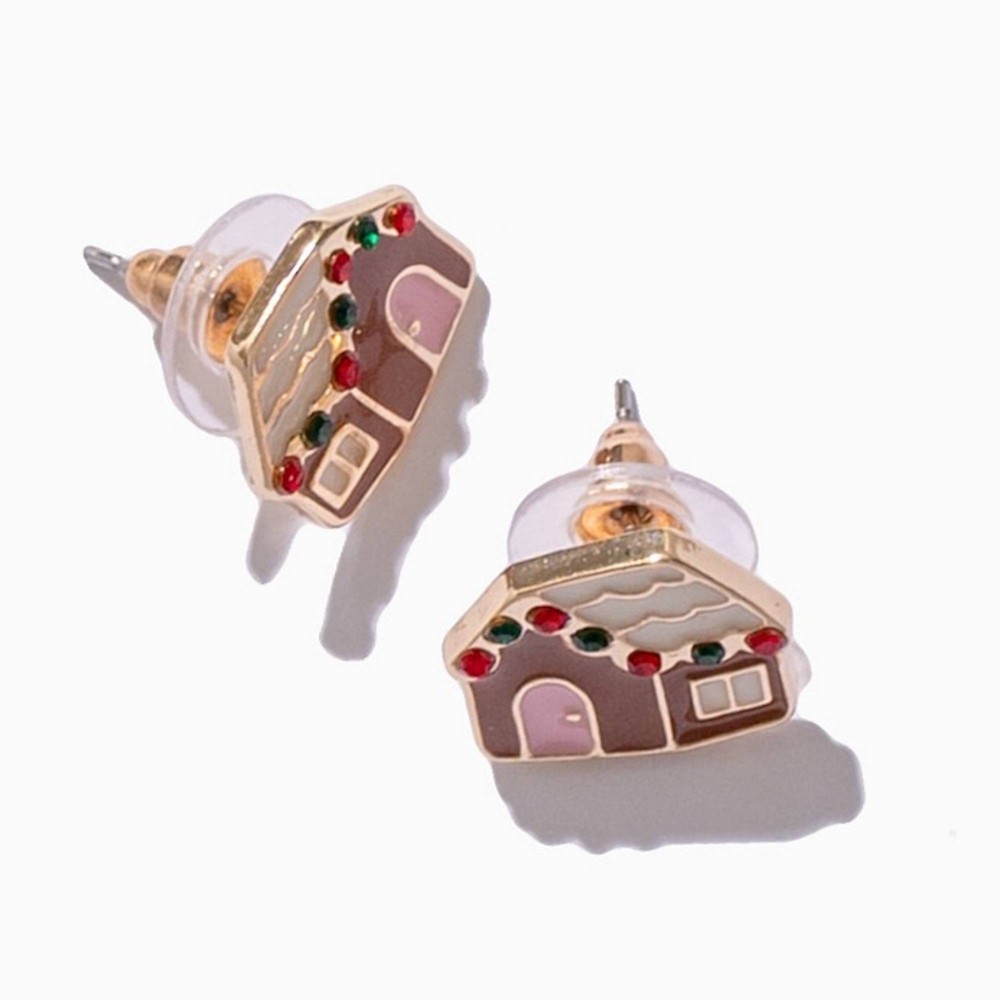 Frasier Sterling Holiday Gingerbread Earring Set 3pc - Green/Red