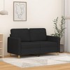 vidaXL Modern 2-Seater Sofa: Black 47.2" Fabric Couch with Thick Padding and Durable Frame for Living Room or Office Use - 2 of 4