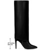 BLISSFUL STEP Women's Fold Over Pointed Toe Zipper Stiletto Heel Knee-High Boots - 2 of 4