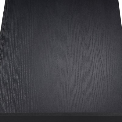 Black Veneer Double Pedestal TV Stand with Cabinet