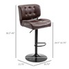 Resenkos Kitchen Counter Bar Chairs, Bar Stools,Bar Height Bar Stools Set of 2 with Adjustable Seat, Cushion and Footrest, Brown - 4 of 4