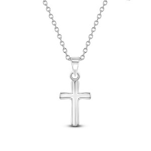 Girls' Teenie Tiny Cross Sterling Silver Necklace - In Season Jewelry - 1 of 4