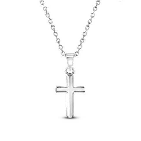 in Season Jewelry Classic Clear CZ Cross Kids / Children's / Girls Jewelry Set - Sterling Silver, Girl's, Size: Small