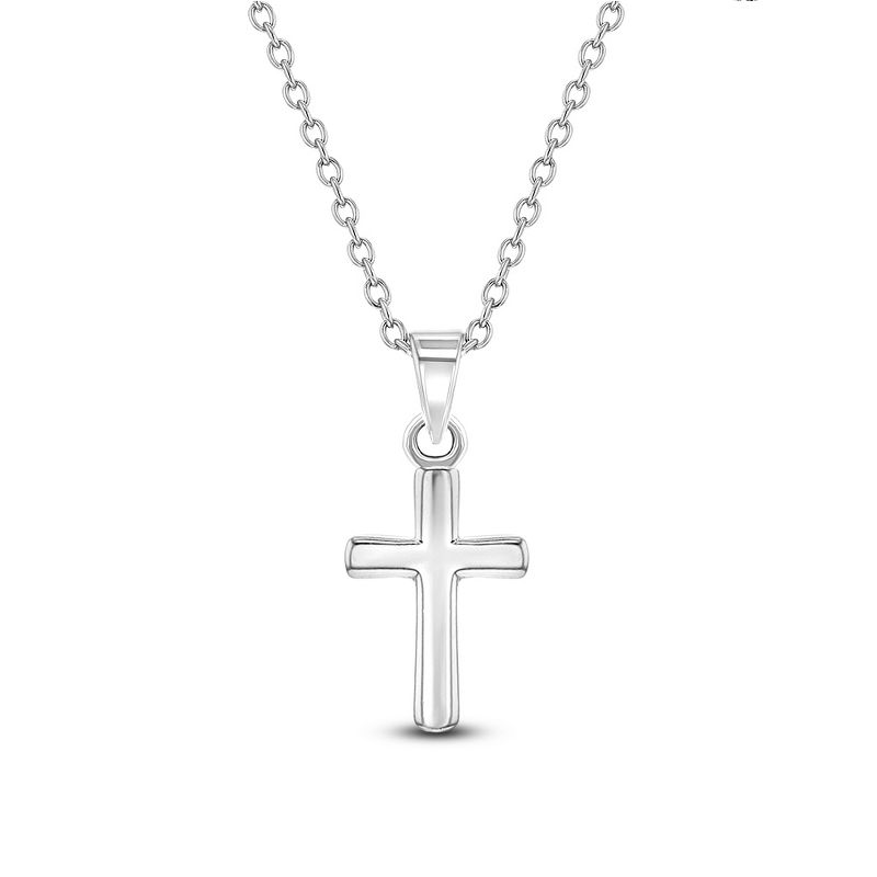 Girls' Teenie Tiny Cross Sterling Silver Necklace - In Season Jewelry, 1 of 7
