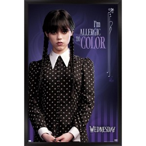 Trends International Wednesday - I'm Allergic To Color Framed Wall Poster Prints - 1 of 4