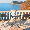 Costway 3PCS Patio Folding Rattan Bistro Set Chairs Backrest Table Garden Deck - 2 of 4