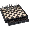WE Games Fantasy Chess & Checkers Game Set - Pewter Chessmen & Black Stained Wood Board with Storage Drawers 15 in. - 2 of 4
