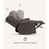 22" Rocker Swivel Recliner Chair - Thick 1.5X Sponge Cushion, Side Pocket & Cup Holder, Lazy Recliner for Living Room, Bedroom, Nursery - 3 of 4