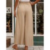 Women's High Waist Wide Leg Pants Tie Front Casual Loose Fit Trousers - 2 of 4