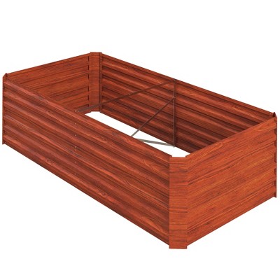 Large Dark Brown Galvanized Steel Outdoor Raised Garden Bed