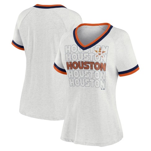 Mlb Houston Astros Women's Short Sleeve V-neck Fashion T-shirt - Xl : Target