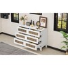 Okak Farmhouse Dresser for Bedroom with 6 Drawer, Wooden Closet Storage Cabinet Organizer Nightstand with Metal Handles for Living Room Hallway, Brown - 4 of 4