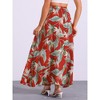 Allegra K Women's Floral Print Elastic High Waist Bohemian Beach Maxi Skirts - 4 of 4