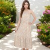 Anna-Kaci Women's Halter Neck Floral Print Tiered Midi Dress with Elastic Waist for Everyday Looks - 3 of 4