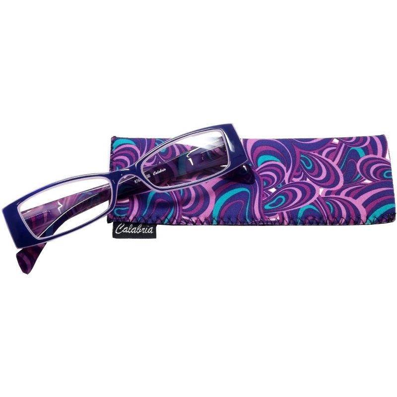 Calabria Victoria Spring Hinge Designer Reading Glasses&Match Case Purple +1.50, 5 of 6