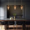 LNC Athean Mid-Century Moder Luxury Crystal Prism Chandelier,Gold,8in/21.7in/41.3in - 4 of 4