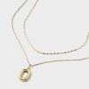 14K Gold Dipped Cubic Zirconia Duo Initial Multi-Strand Necklace - A New Day™ Gold - 4 of 4