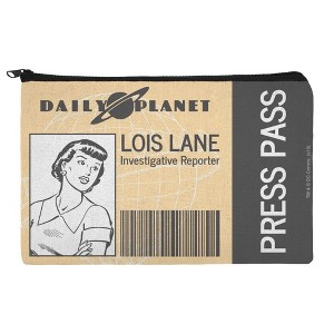 Superman Lois Lane Press Pass Makeup Cosmetic Bag Organizer Pouch - 1 of 4