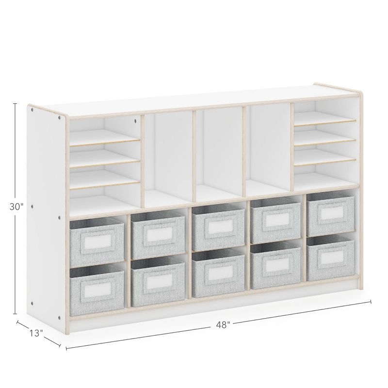 Guidecraft EdQ Shelves and 10 Bin Storage Unit 30": Wooden Bookshelf with Cubbies, Classroom and Homeschool Educational Furniture, 5 of 6