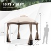 Costway 10x10 FT 2-Tier Patio Gazebo Canopy Netting Heavy-Duty Metal Easy-Setup Outdoor - 3 of 4