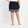 Women's Embroidered Linen Mini A-Line Skirt - Future Collective Black - 2 of 3