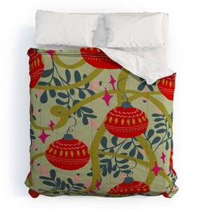 Deny Designs King Viviana Gonzalez Retro kitsch Comforter and Pillow Sham Red - 1 of 4