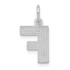 Black Bow Jewelry 14k White Gold, Julia Collection, Small Satin Block Initial F Pendant - 3 of 4