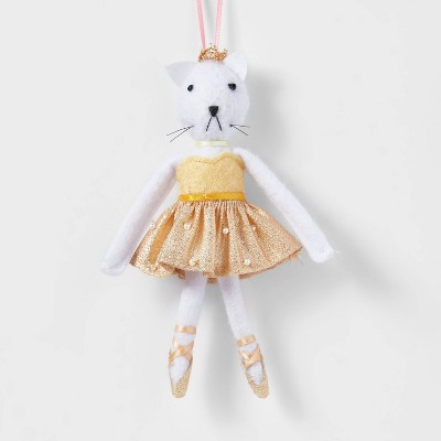 Cat Ballerina with Yellow Dress Christmas Tree Ornament - Wondershop™