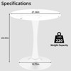 Sapphtopaz Modern Round Dining Table with White Tapered Pedestal Base Coffee Table with Faux Marble Finish Kitchen Table for Living Room, White - 3 of 4