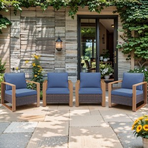 Gymojoy 4 Pieces Outdoor Patio Chairs Club Chair Set for Garden - 1 of 4