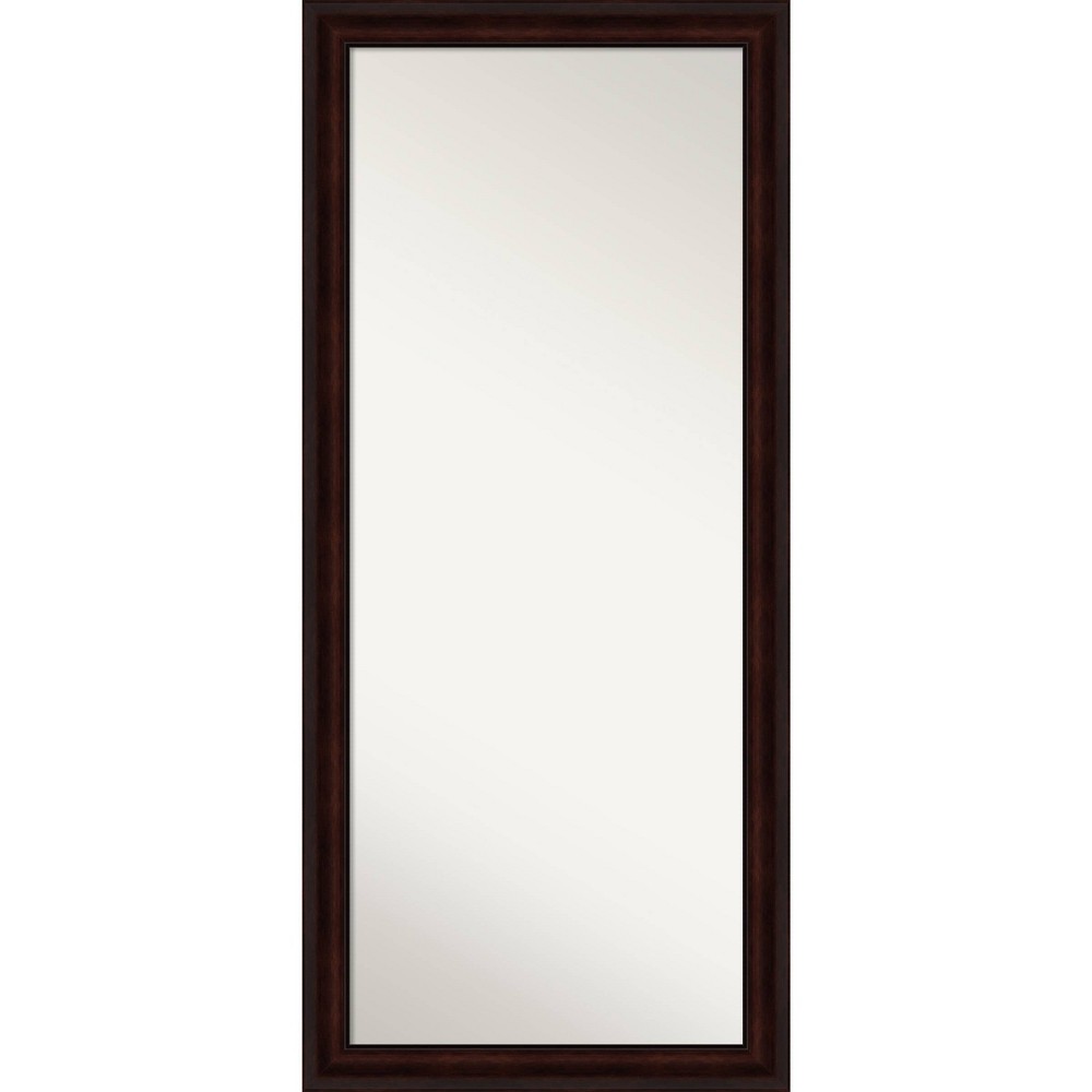 Photos - Wall Mirror 29" x 65" Non-Beveled Coffee Bean Brown Full Length Floor Leaner Mirror 