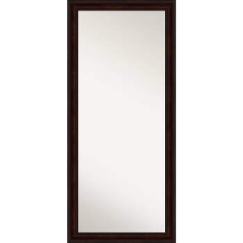 29" x 65" Non-Beveled Coffee Bean Brown Full Length Floor Leaner Mirror - Amanti Art