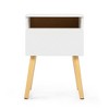 Sevobal Nightstands Simple Single Draw Nightstand With Drawer, And Pine Wood Legs, 2 Sets, Simple Design, White, 15.7"*11.8"*23.6" - 4 of 4