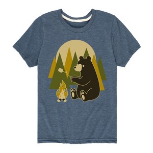 Boys' - Instant Message - Bear Roasting Marshmallows Short Sleeve Graphic T-Shirt - 1 of 4