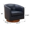 CAVINAS Leather Barrel Swivel Chair with Curved Backrest and Wood Base,Upholstered Swivel Living Room Chairs,Reading Chairs for Living Room - 3 of 4