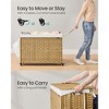 55.4 Gallon 4-Section Rolling Laundry Hamper with Wheels, Synthetic Rattan Storage Basket with Removable Liner, 33.9x15.7x26 Inches, Natural - 4 of 4