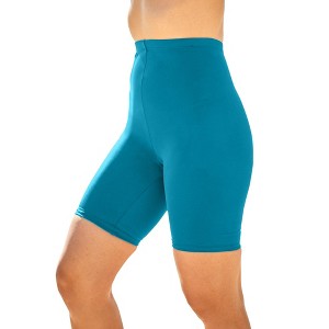 Swim 365 Women's Plus Size Tummy Control Swim Short - 1 of 2