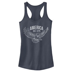 Juniors Womens Lost Gods America Est. 1776 Racerback Tank Top - 1 of 4