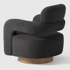 WestinTrends Alexandria Mid-Century Modern Faux Shearling Swivel Barrel Accent Chair - 4 of 4