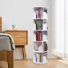YIYIBYUS 5 Tier PVC Desktop Bookshelf 360° Rotating Stackable Shelves Bookshelf Organizer (White) - 2 of 4