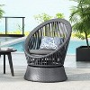 Okak 360° Swivel Egg Chairs PE Rattan Patio Accent Chairs,Set of 1,Sleek&Modern 27.6" Lounge Chair for Poolside&Backyard,Outdoor Seating,Silver - 2 of 4